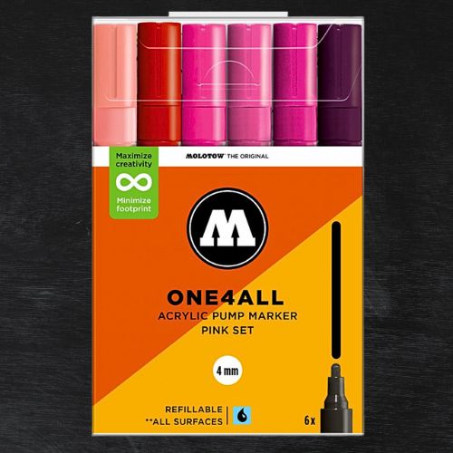 Molotow Pack 6 Rotuladores Acrílicos One4all 4mm Pink Set