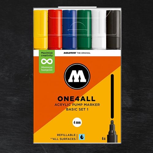 Molotow Pack 6 Rotuladores Acrílicos One4all 4mm Basic Set 1