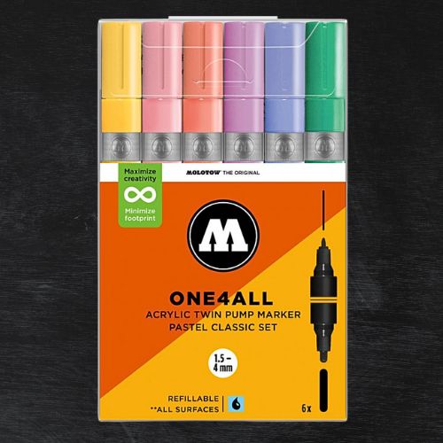 Molotow Pack 6 Rotuladores Acrílicos One4all 1,5mm-4mm Pastel Classic Set