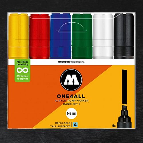 Molotow Pack 6 Rotuladores Acrílicos One4all 4mm-8mm Basic Set