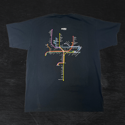 T-shirt com mapa do metro de Valência (também conhecida por Perigo)
