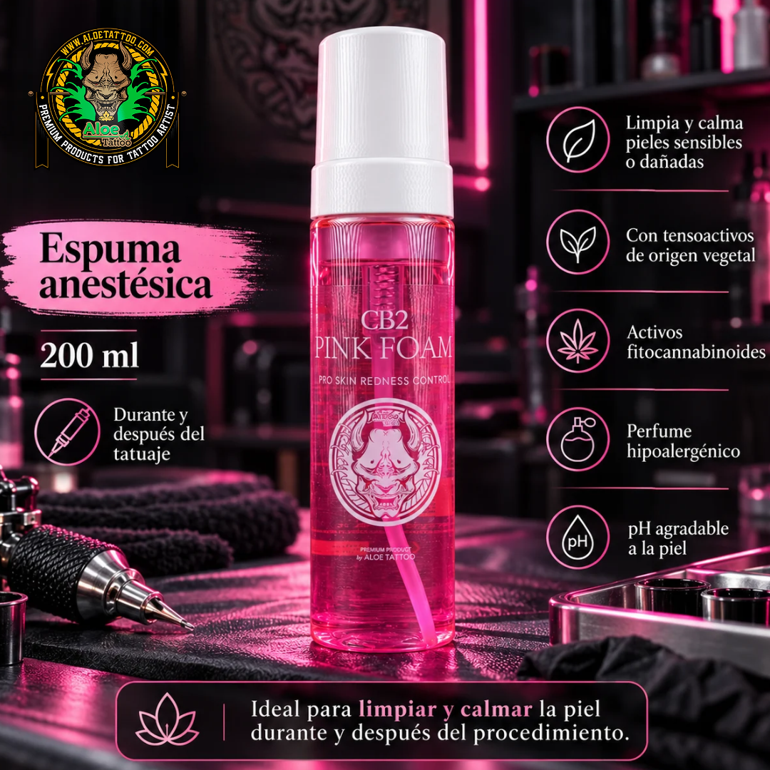 Tatuagem de Aloé Vera CB2 Espuma Rosa