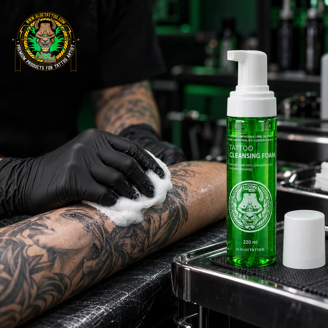 Espuma para tatuagem de aloé vera