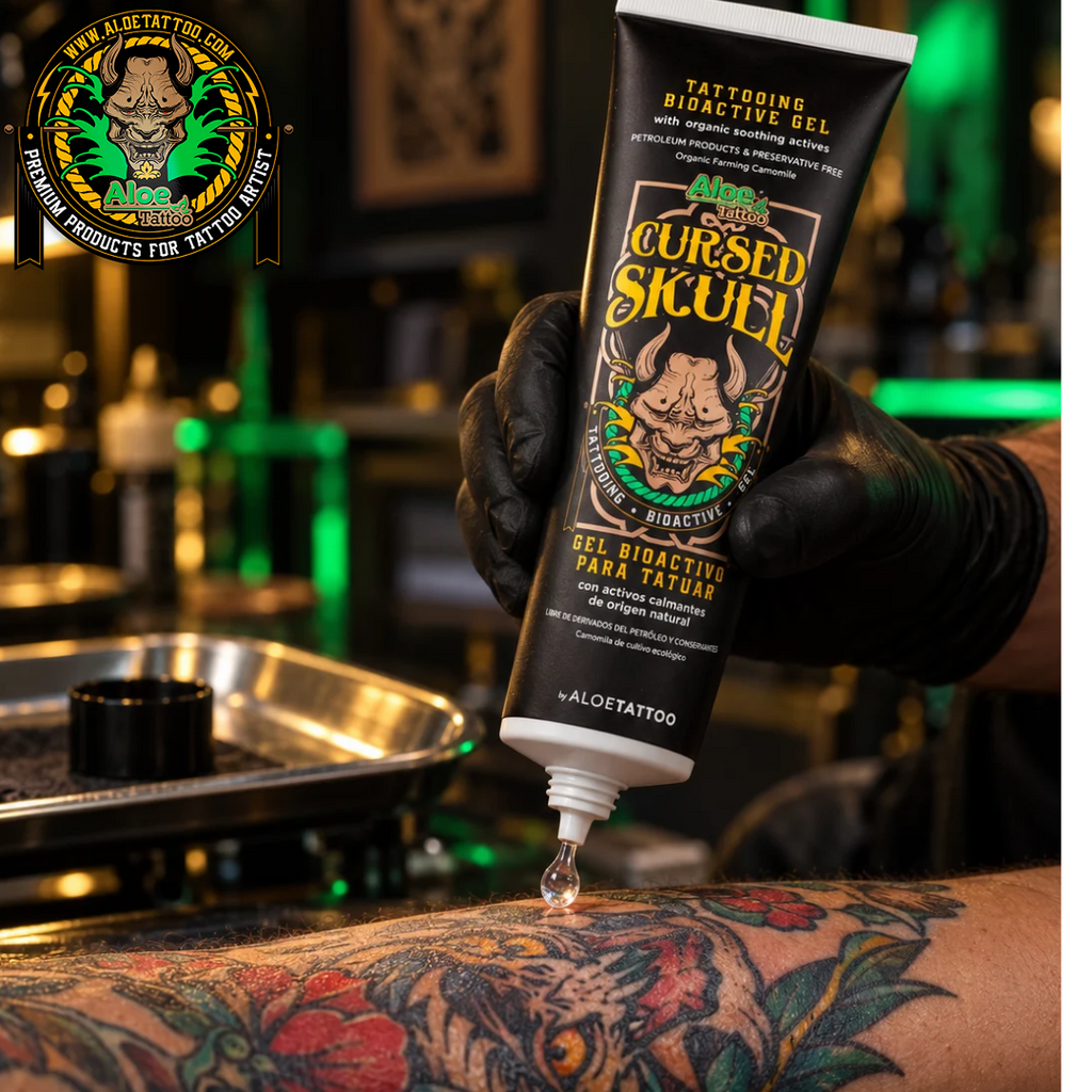 Tatuagem de Aloé Vera Caveira Amaldiçoada