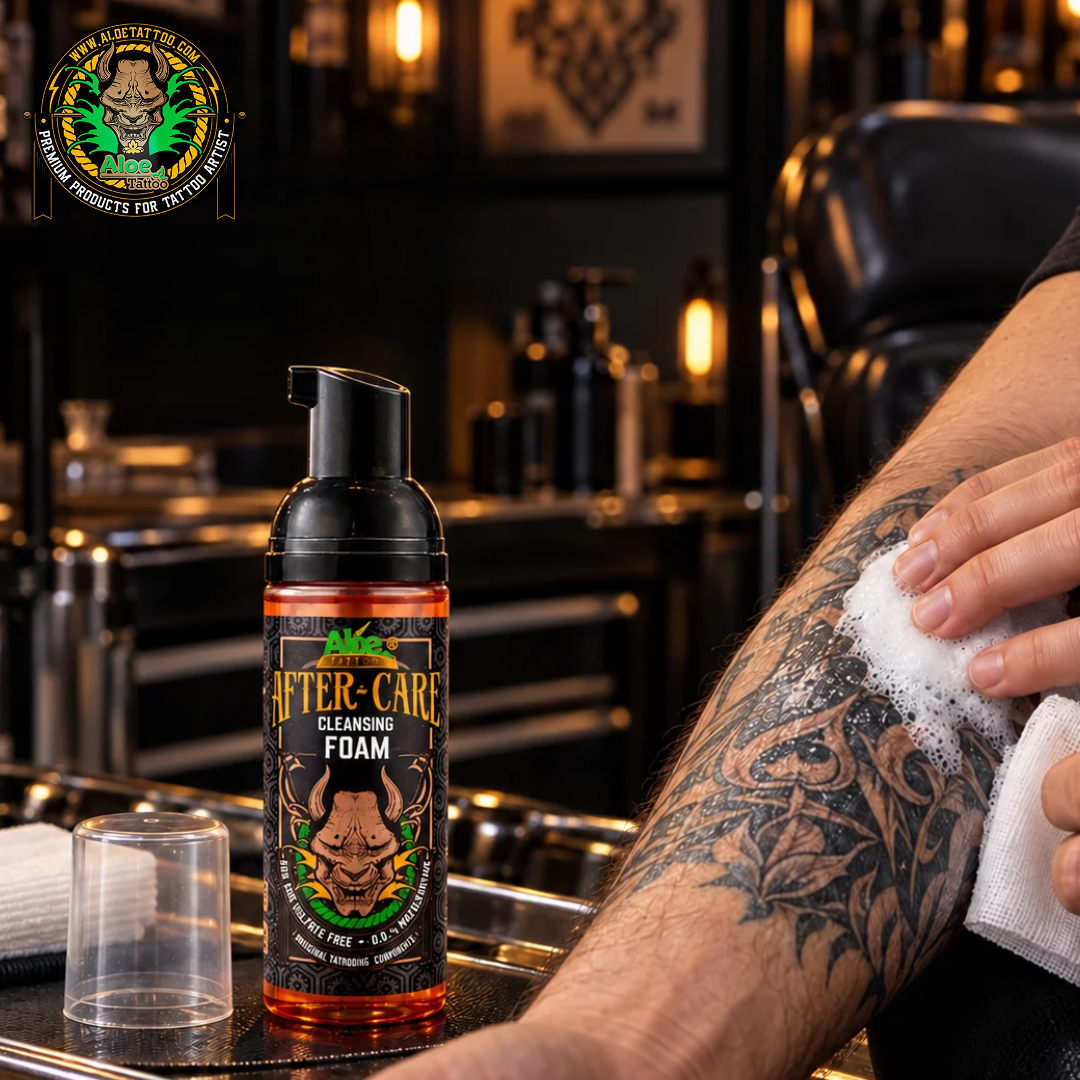 Espuma de Aloé Vera para Cuidados Pós-Tatuagem