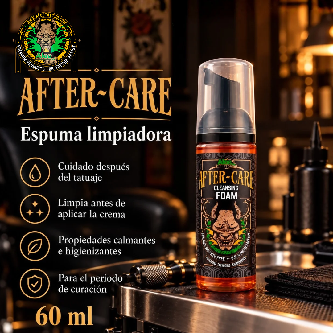 Espuma de Aloé Vera para Cuidados Pós-Tatuagem