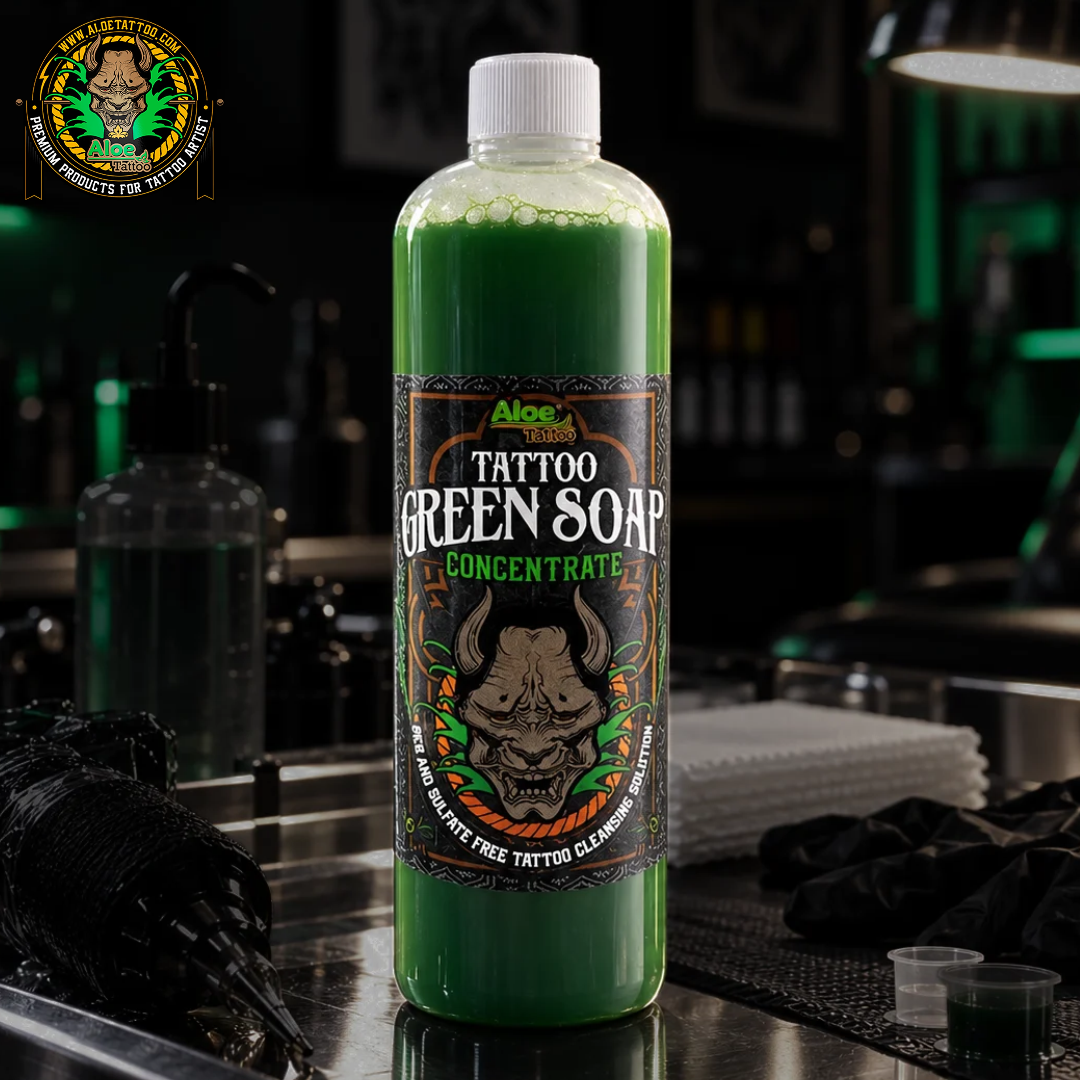 Sabonete Concentrado Verde para Tatuagem de Aloé Vera