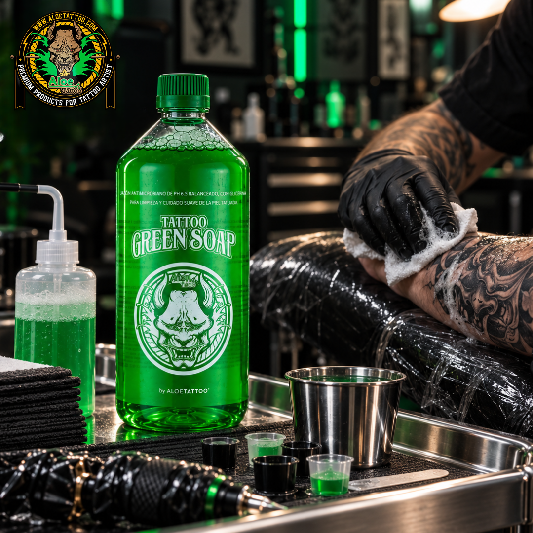 Sabonete Verde para Tatuagem de Aloé Vera