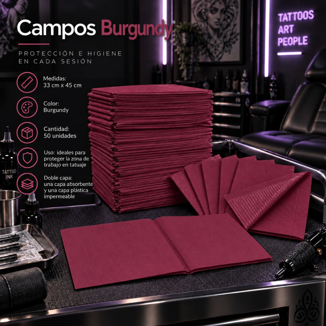 Campos NO Estériles Burgundy 50pcs.