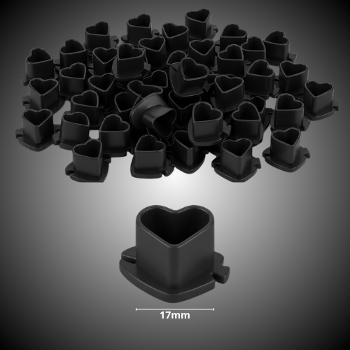 Tampas com tatuagem de coração - 200 unidades