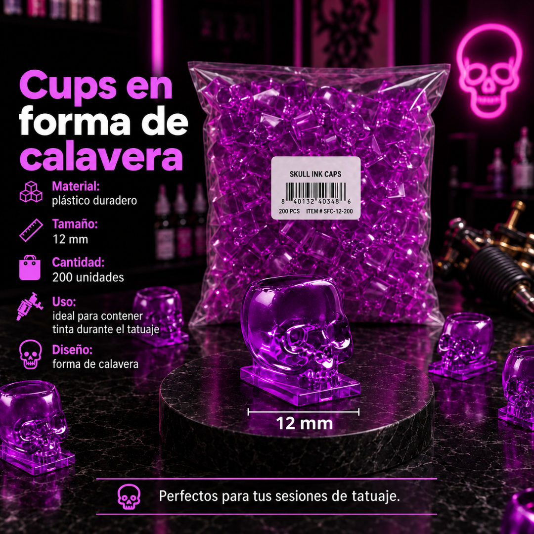 Caps Tattoo Skull Purple 12mm 200 Unidades