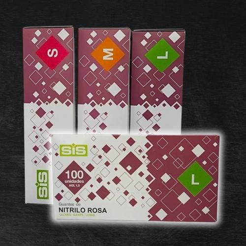 Guantes Nitrilo Rosa