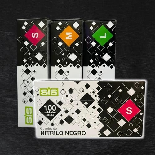 Luvas de nitrilo pretas 