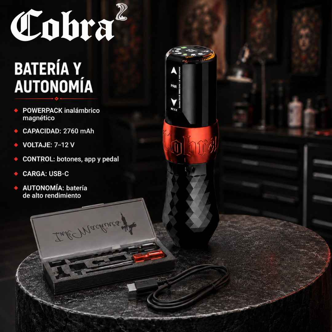 Ink Machines Cobra Tattoo Machine Grip 37mm Devilish Red