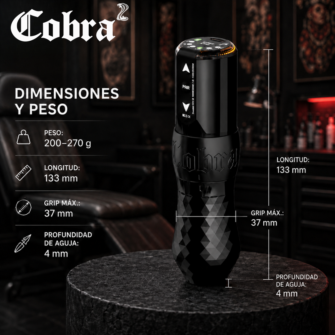 Ink Machines Cobra Tattoo Machine Grip 37mm Evil Black