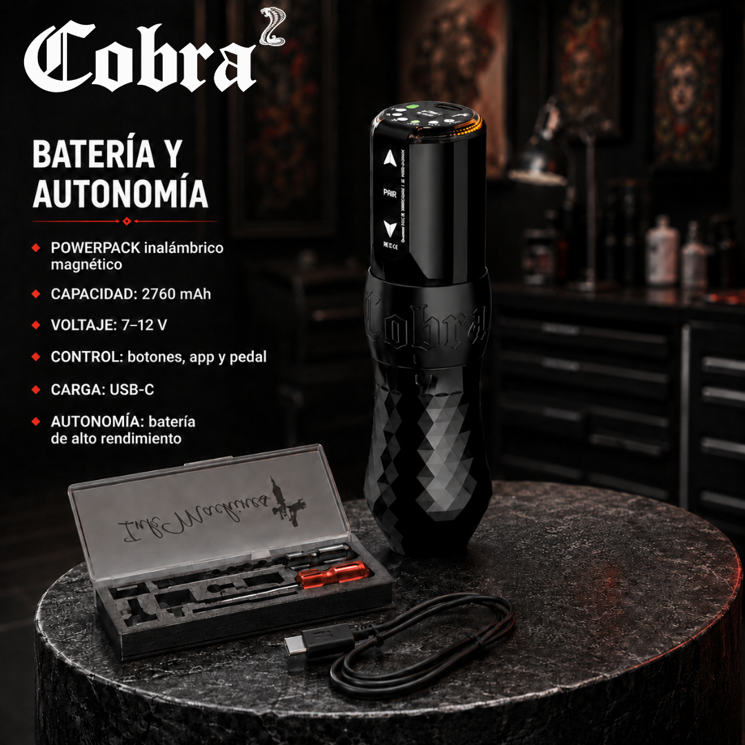 Ink Machines Cobra Tattoo Machine Grip 30mm Evil Black