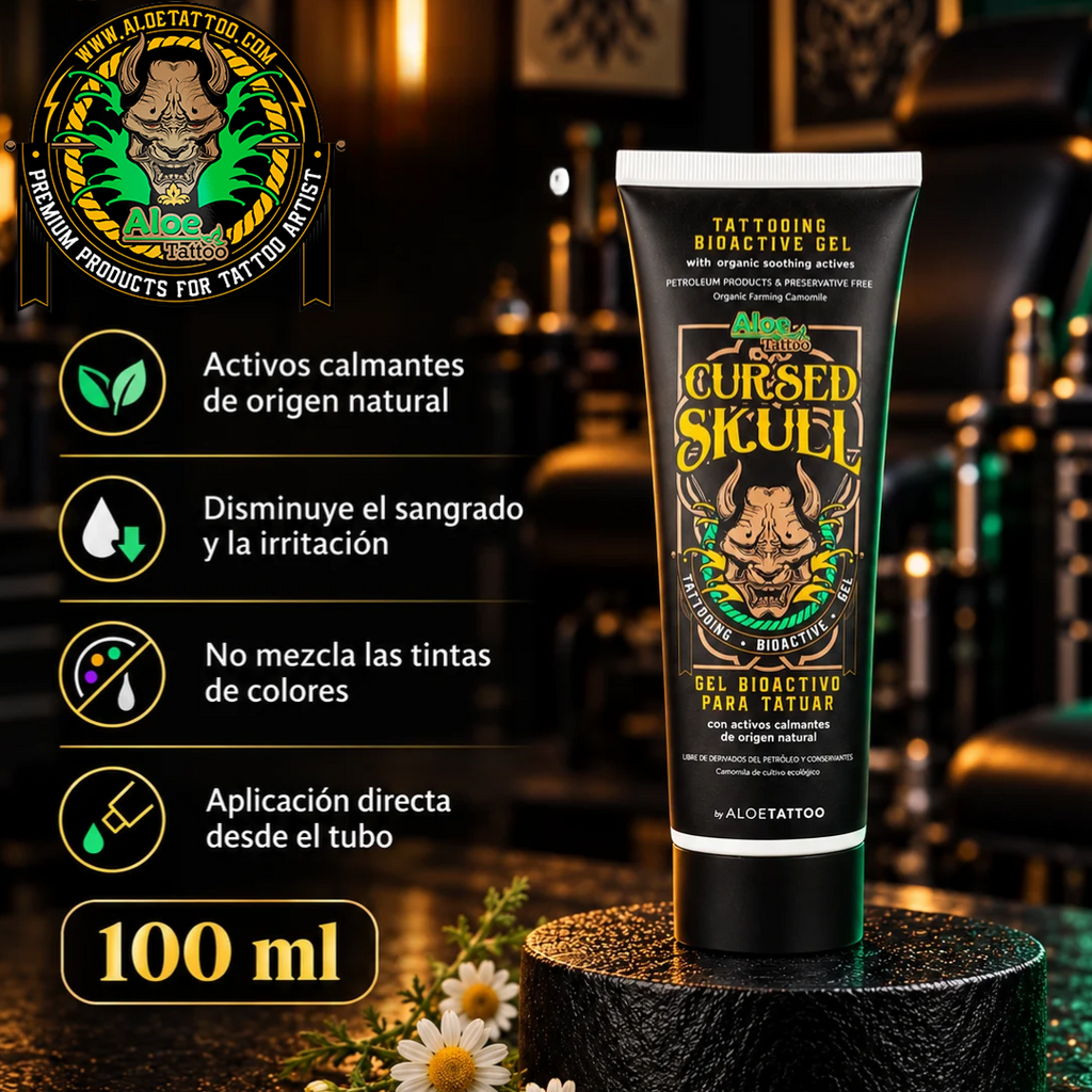 Tatuagem de Aloé Vera Caveira Amaldiçoada