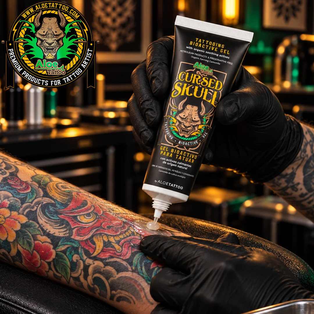 Tatuagem de Aloé Vera Caveira Amaldiçoada