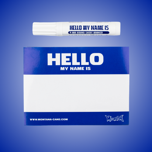 Montana "Hello my name is...“ Sticker Packs Blue 100unidades