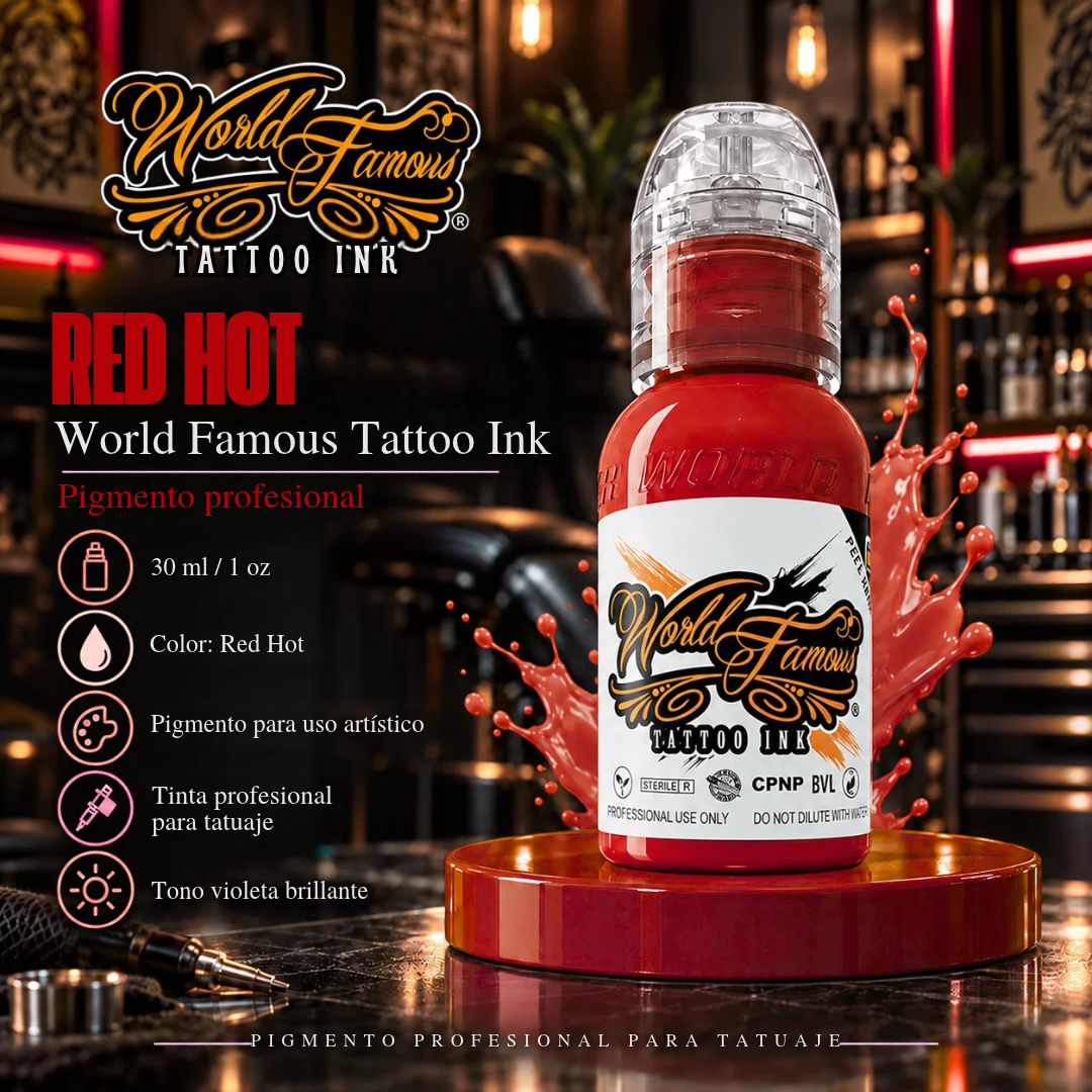 World Famous Ink Red Hot 1oz