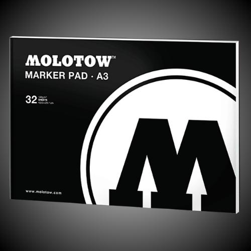 Bloco Marcador Molotow Branco DIN A3