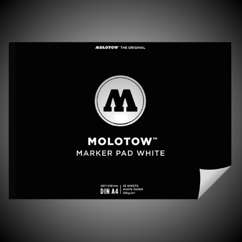 Bloco Marcador Molotow Branco DIN A4