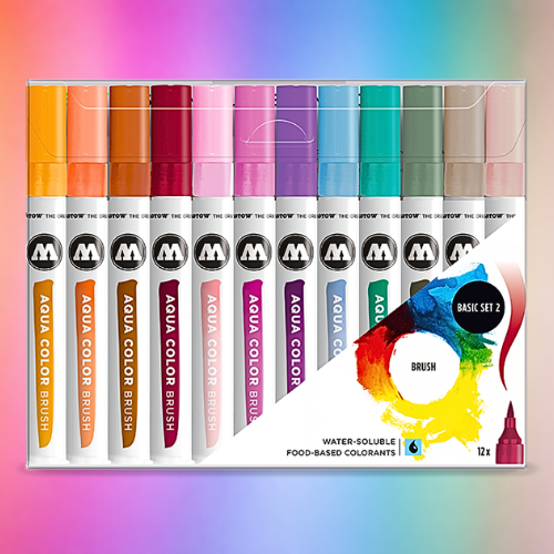 Molotow Pack 12 Aqua Color Watercolor Markers Set 2