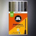 Molotow Pack 6 Acrylic Markers One4all 2mm Gray Set