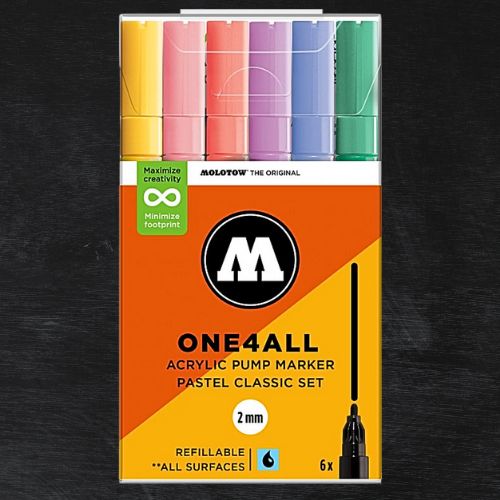 Molotow Pack 6 Rotuladores Acrílicos One4all 2mm Pastel Classic Set