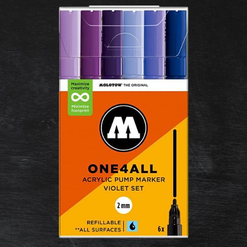 Molotow Pack 6 Rotuladores Acrílicos One4all 2mm Violet Set