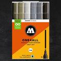 Conjunto de 6 Marcadores Acrílicos Molotow One4all 4mm Cinza