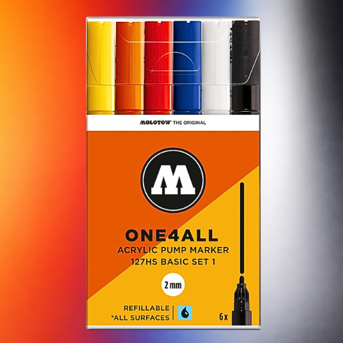 Molotow Pack 6 Acrylic Markers One4all 2mm Basic Set 1