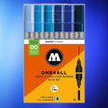 Molotow Pack 6 One4all Acrylic Markers 1.5mm-4mm Blue Set