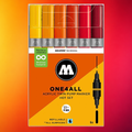 Molotow Pack 6 One4all Acrylic Markers 1.5mm-4mm Hot Set