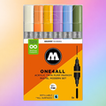 Molotow Pack of 6 One4all Acrylic Markers 1.5mm-4mm Pastel Moderm Set
