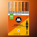 Molotow Pack 6 One4all Acrylic Markers 1.5mm-4mm Wood Set