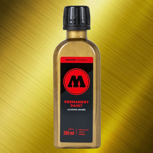 Molotow Permanent Paint Alcohol Refill 200ml Gold