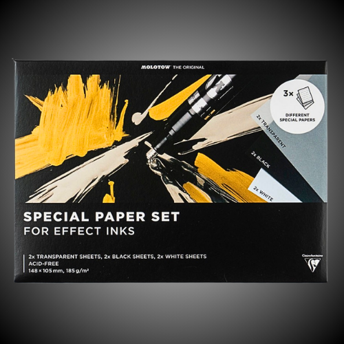 Conjunto de papéis especiais Molotow para tintas à base de álcool e acrílico DIN A6