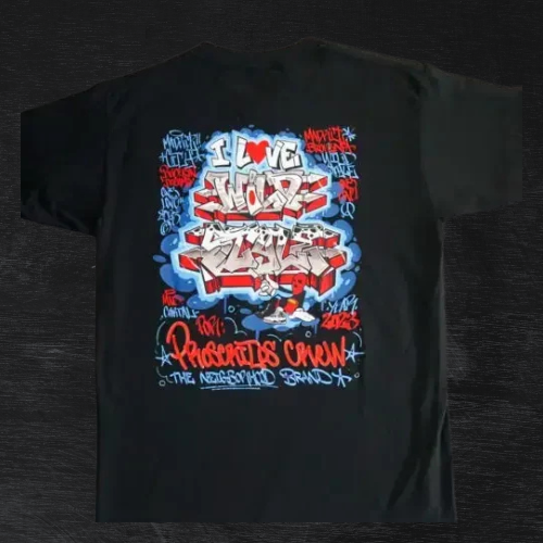 Outlaws Crew Black Graffiti T-Shirt