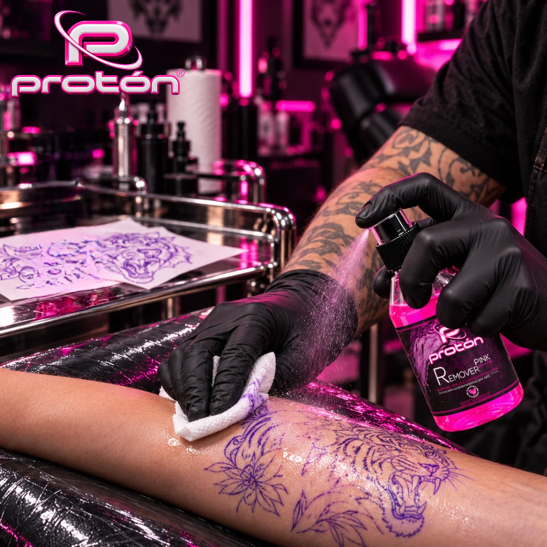Stencil rosa para remoção de protões