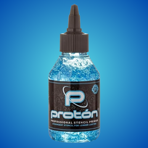 Estêncil de protões azul