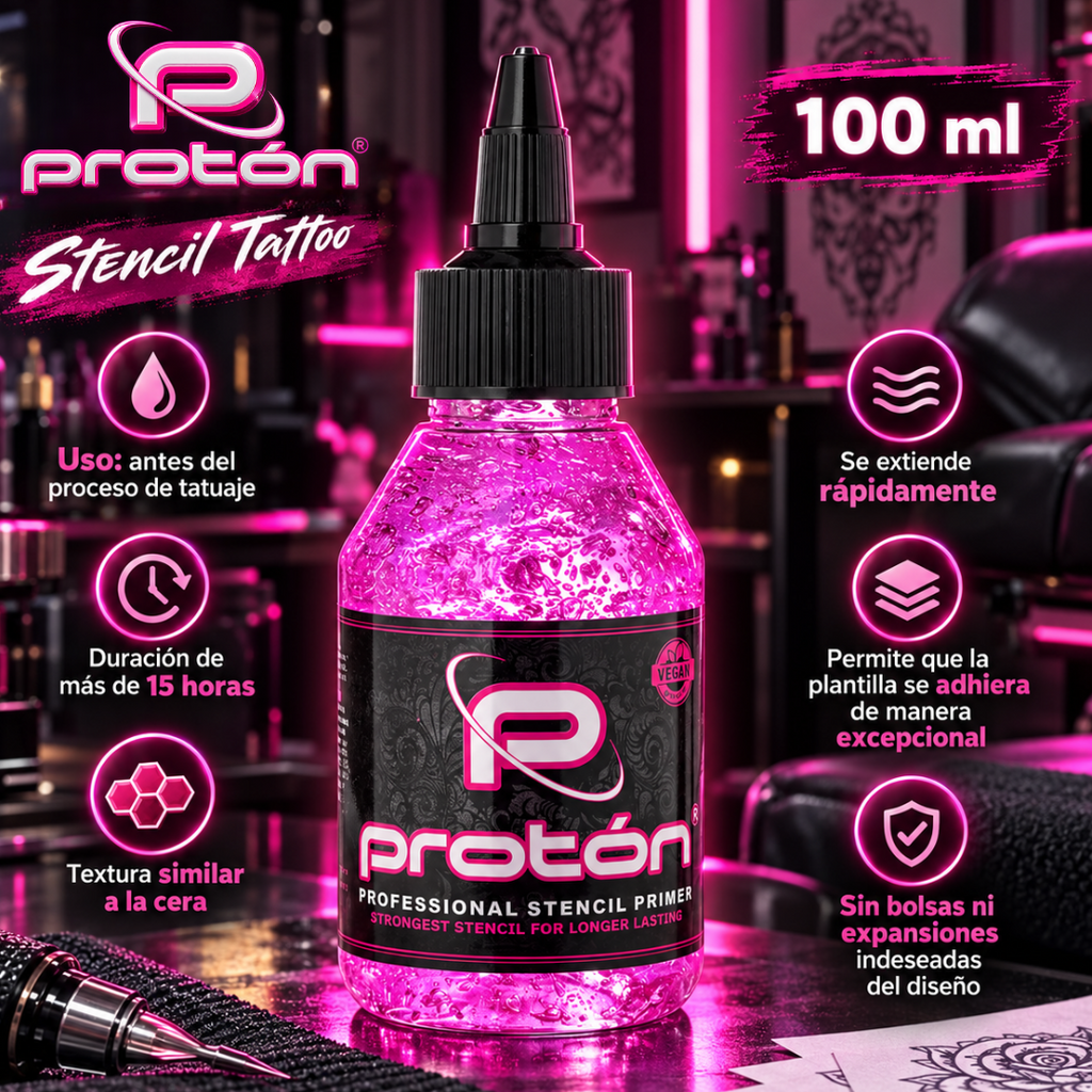 Estêncil de próton rosa