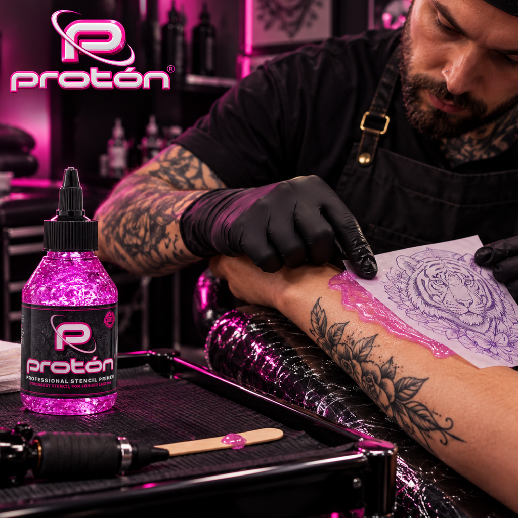 Estêncil de próton rosa