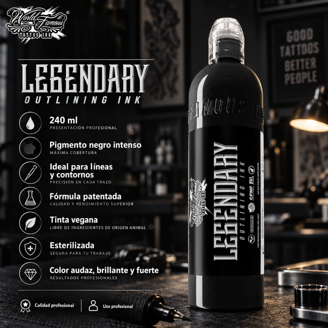 World Famous Ink Legendary Blk Outlining 240ml