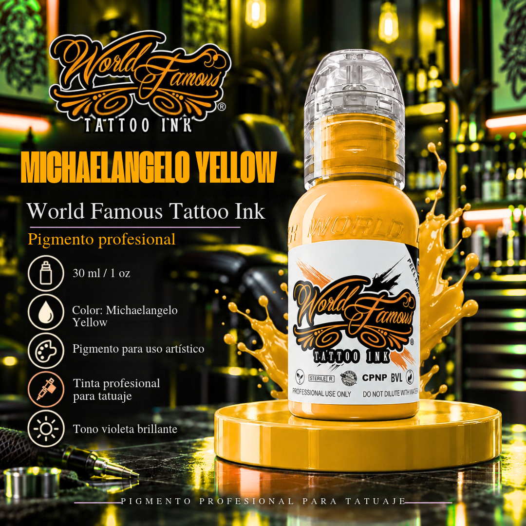 World Famous Ink Michaelangelo Yellow 1oz