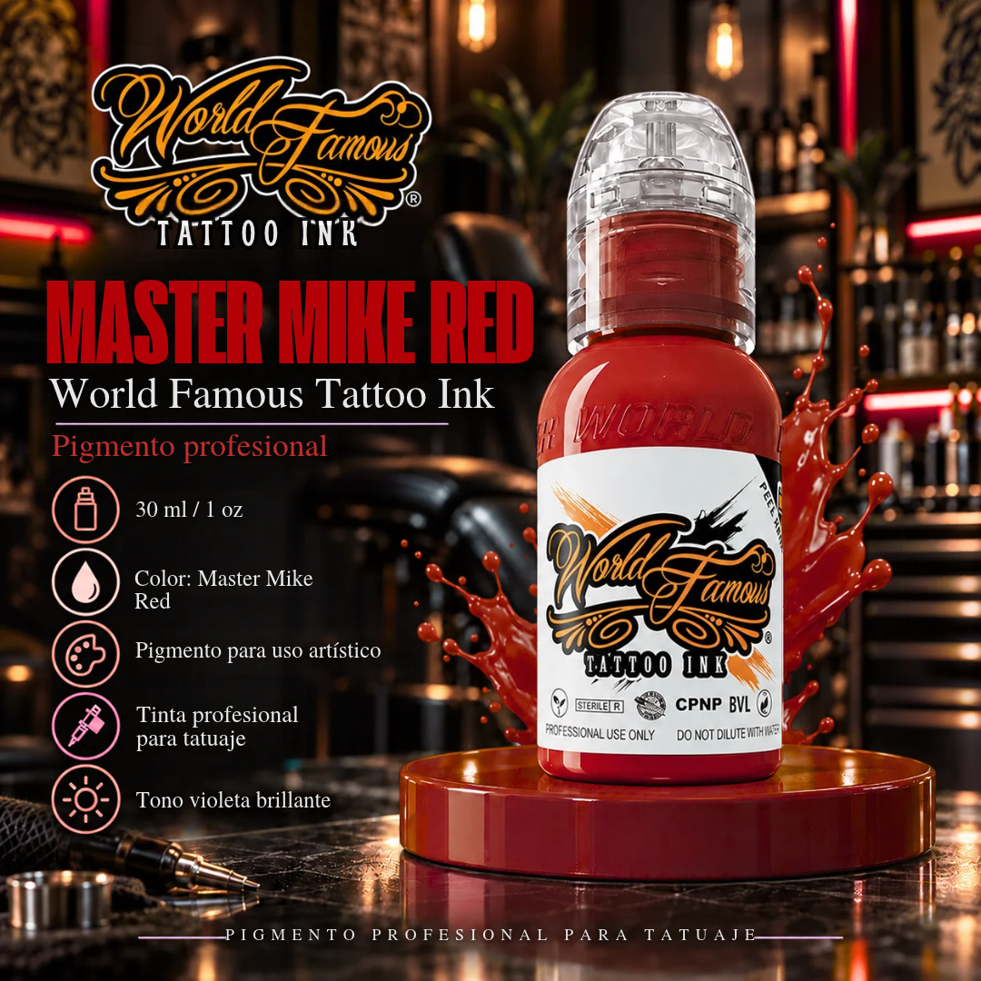 World Famous Ink Mike Asian Color Master Mike Red 1oz