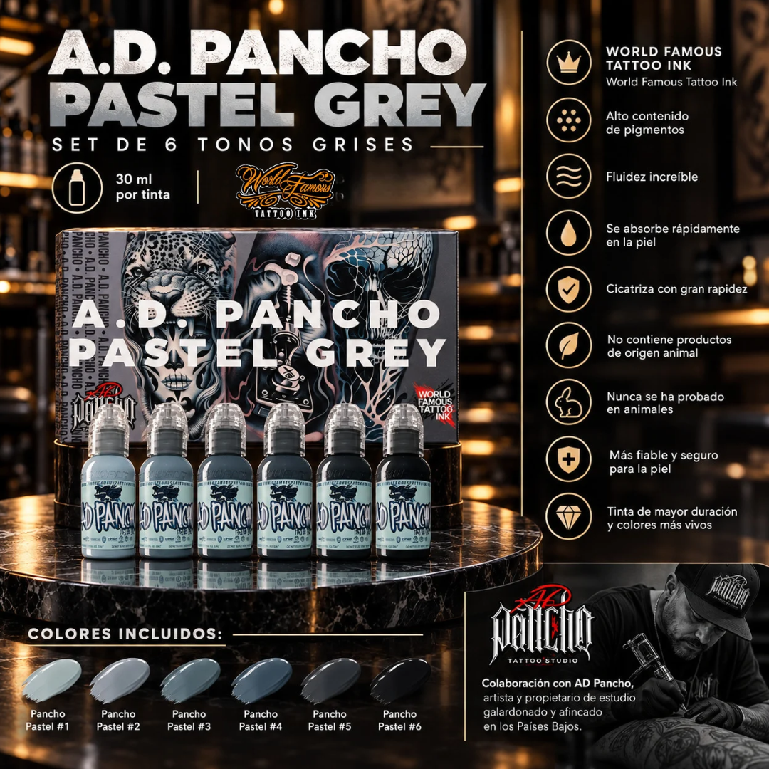World Famous Ink Pancho Pastel Grey Set 1oz