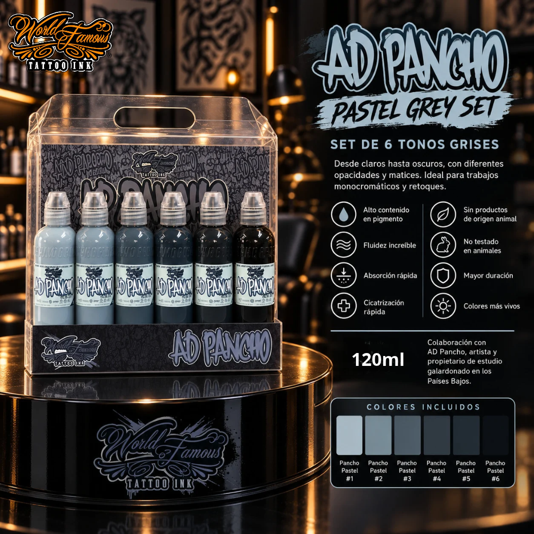 World Famous Ink Pancho Pastel Grey Set 4oz