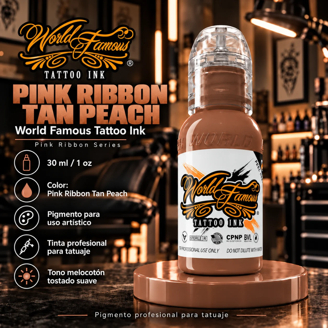 World Famous Ink Pink Ribbon Tan Peach 1oz