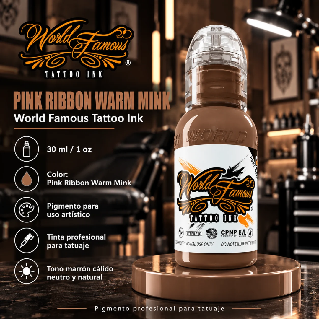 World Famous Ink Pink Ribbon Warm Mink 1oz